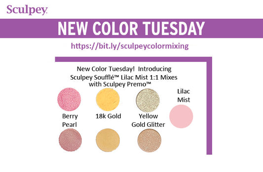 New Color Tuesday! Introducing Sculpey Soufflé™ Lilac Mist 1:1 Mixes- Pt 4