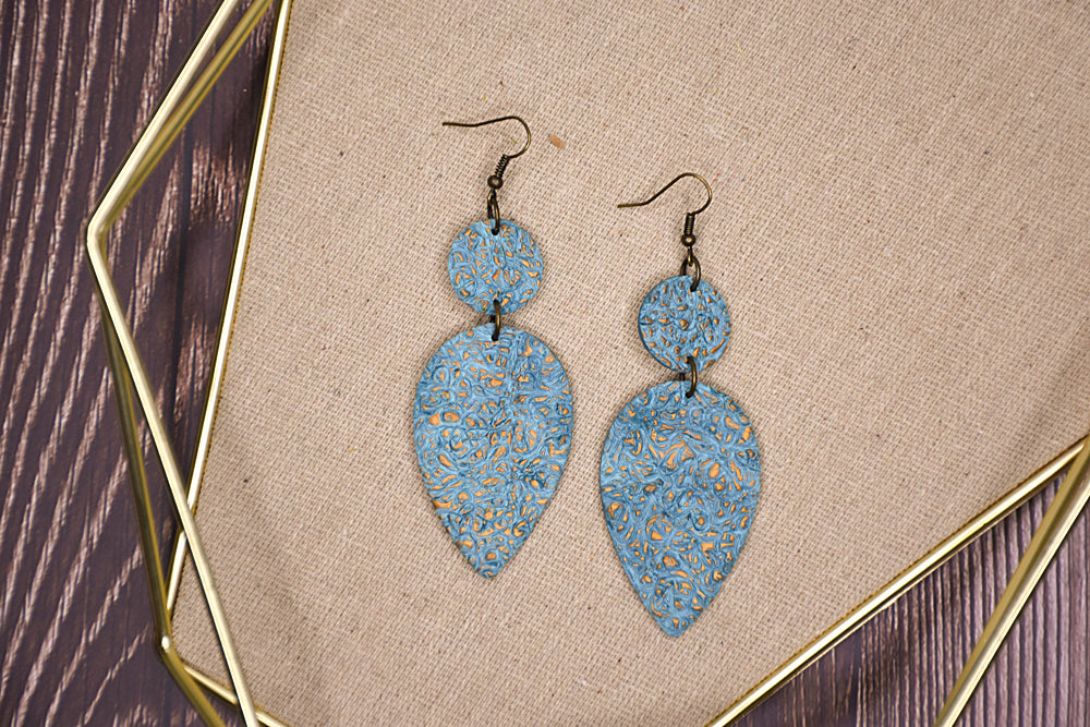 Sculpey Soufflé™ Textured Verdigris-Look Earrings