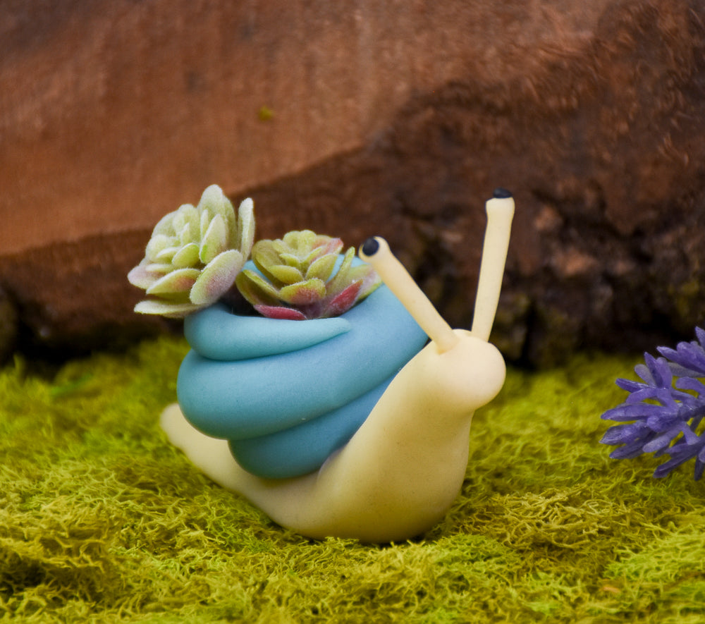 air plant pot Glow in the Dark Sculpey Glow Snail Air Plant Holder