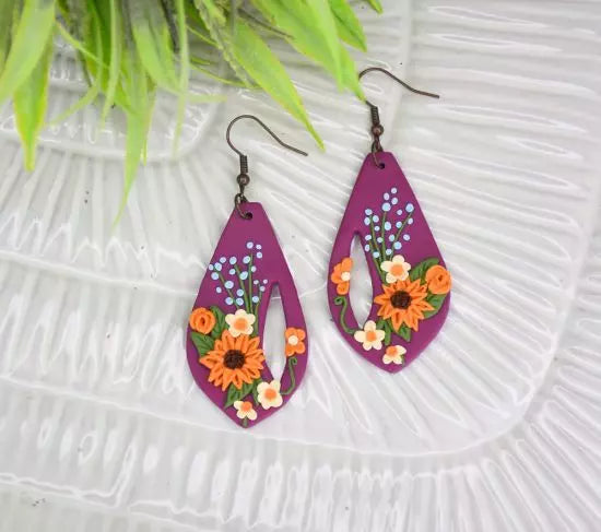 Sculpey Soufflé ™ and Premo™ Sunflower Garden Earrings