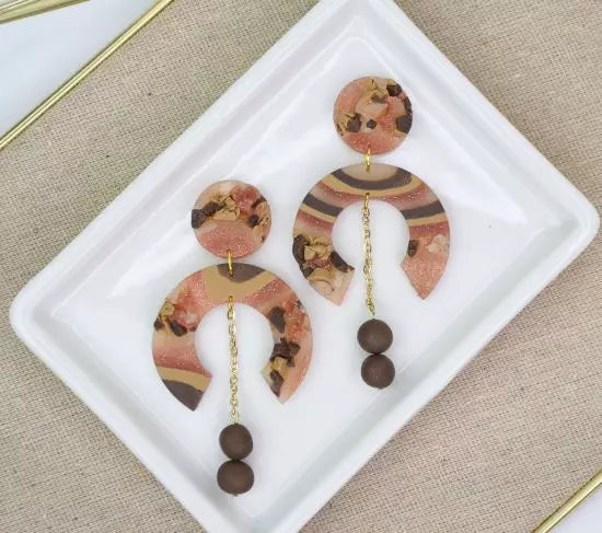 Sculpey Premo™ Faux Agate Druzy Stone Earrings