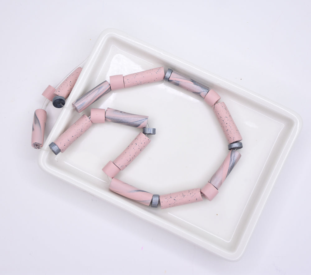 Sculpey Soufflé Ballet Inclusion Tube Bead Necklace