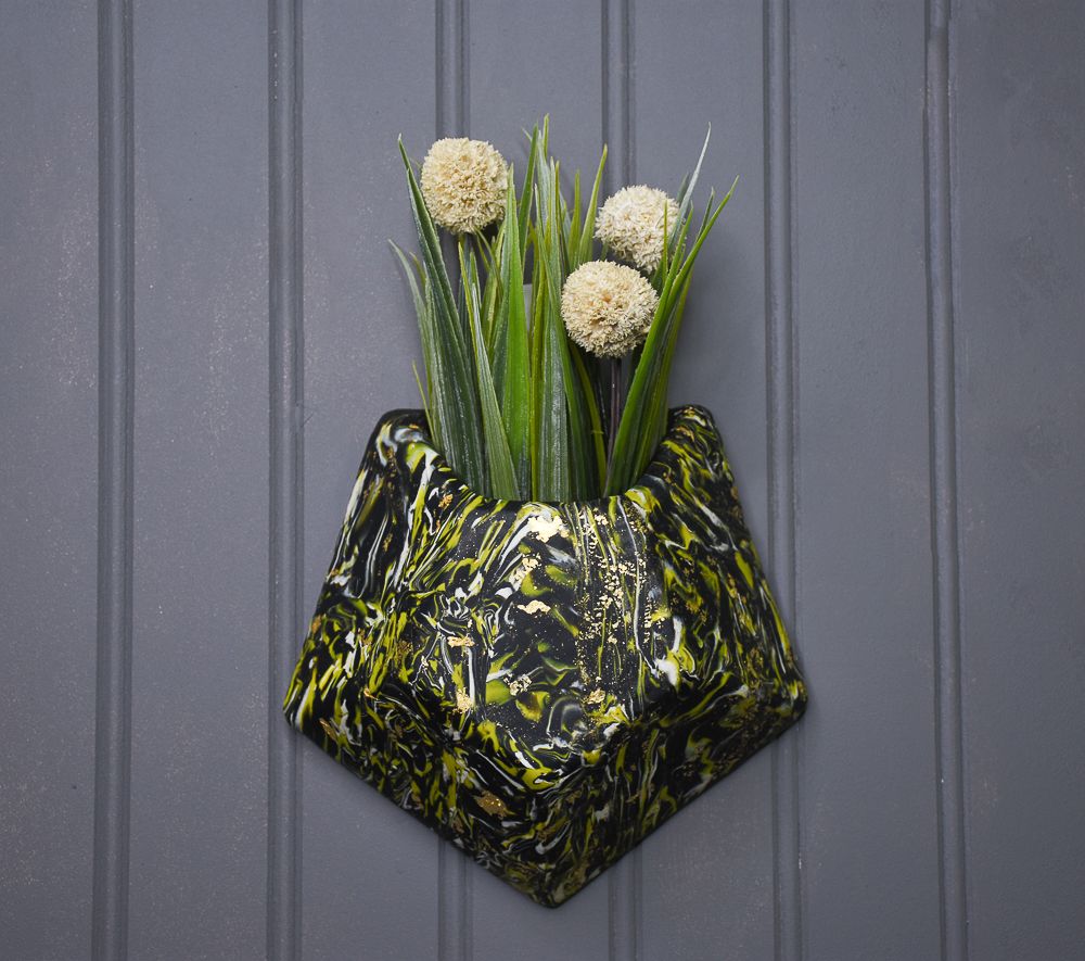 Sculpey Soufflé™ Citron Marbled Wall Vase