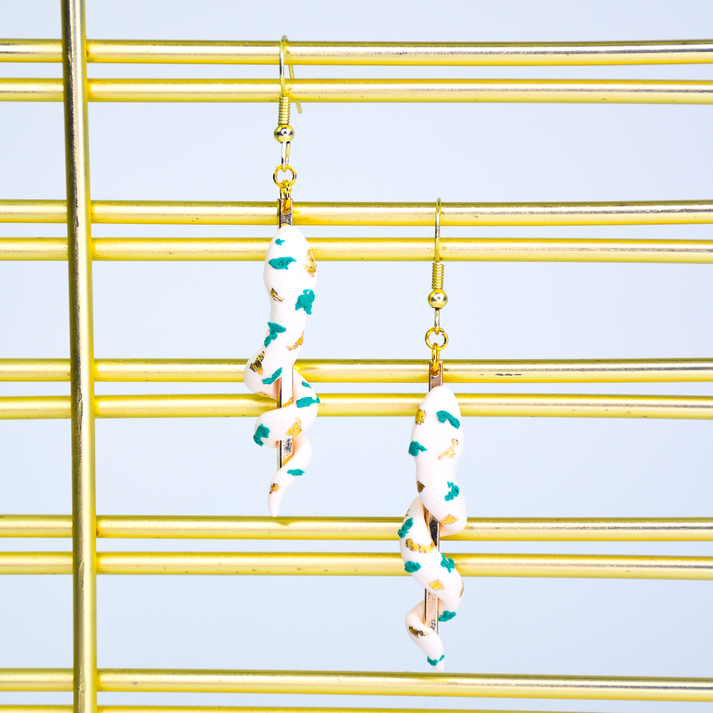 Sculpey Soufflé™ Mixed Media Snake Earrings