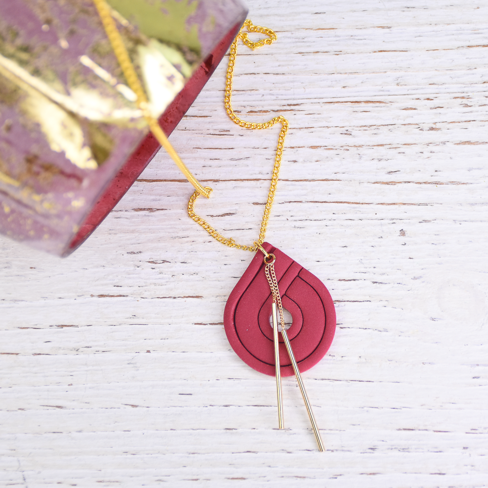 Sculpey Soufflé™ Embossed Teardrop Pendant