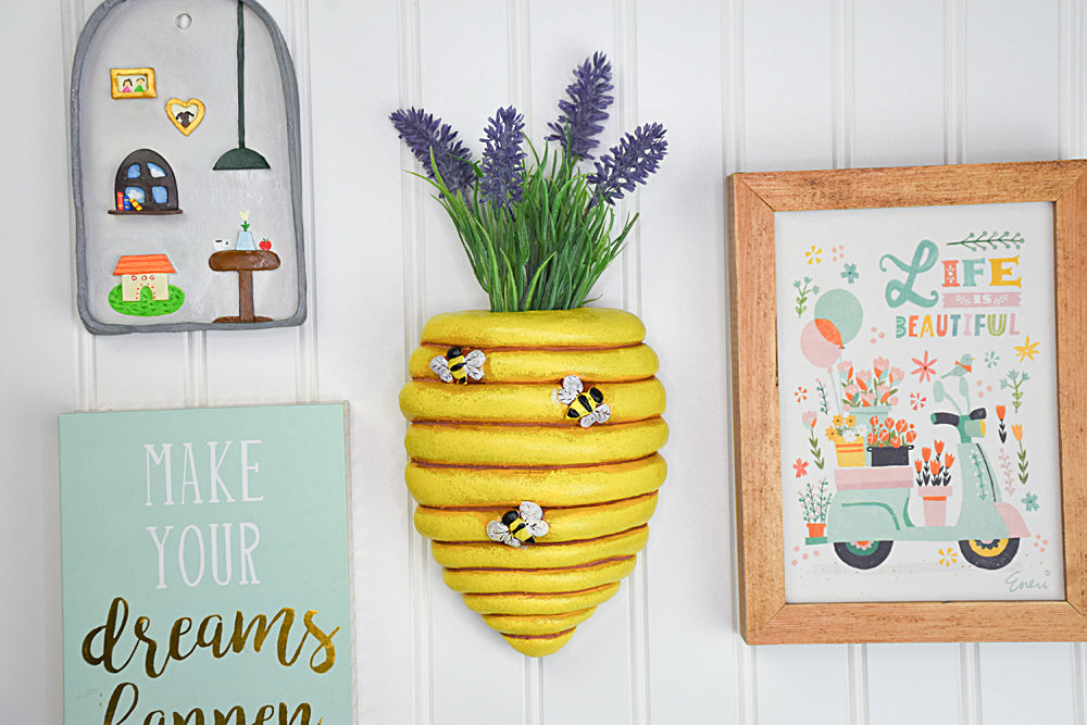 hanging beehive planter Original Sculpey® Terra Cotta Beehive Wall Planter