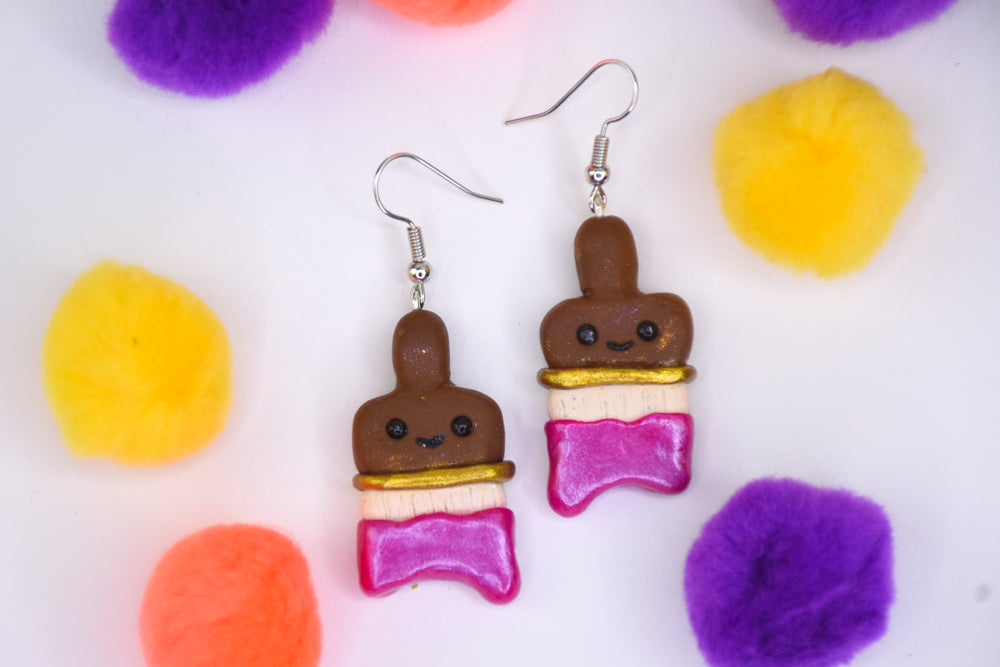Sculpey Premo™ Paintbrush Earrings