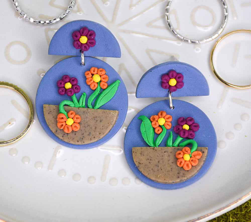 Sculpey Soufflé™ Cleverful Floral Earrings