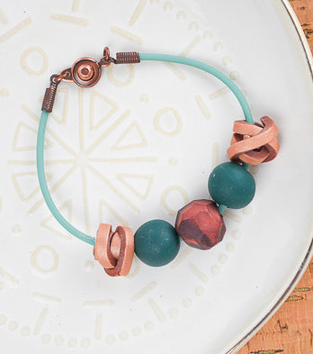 Sculpey Premo™ Forest Green Textured Bead Bracelet