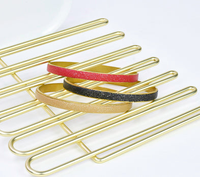 Glittering Matte colored, Red, Black, and Gold Jewel Bracelets