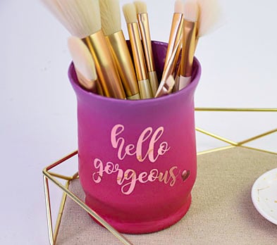 Sculpey Premo™ Mauve & Sunset Pearl Makeup Brush Jar