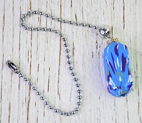 Blue Glitter Fan Pull