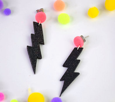 Sculpey III® Glittering Lightning Bolt Earrings