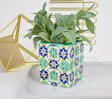 tile plant pot Sculpey Soufflé™ Fiji Tiled Planter -sculpey.com