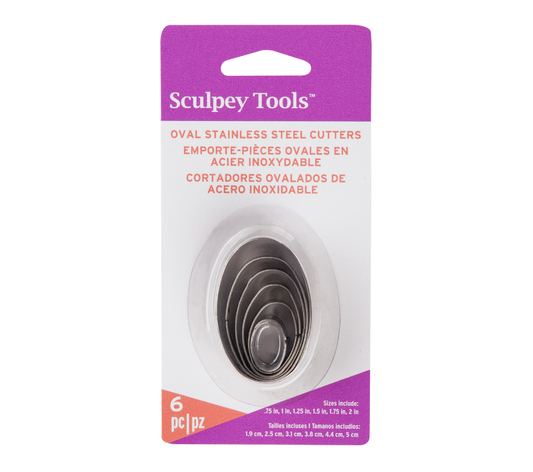 Sculpey Tools™ Graduated Cutters: Oval, 6 pc
