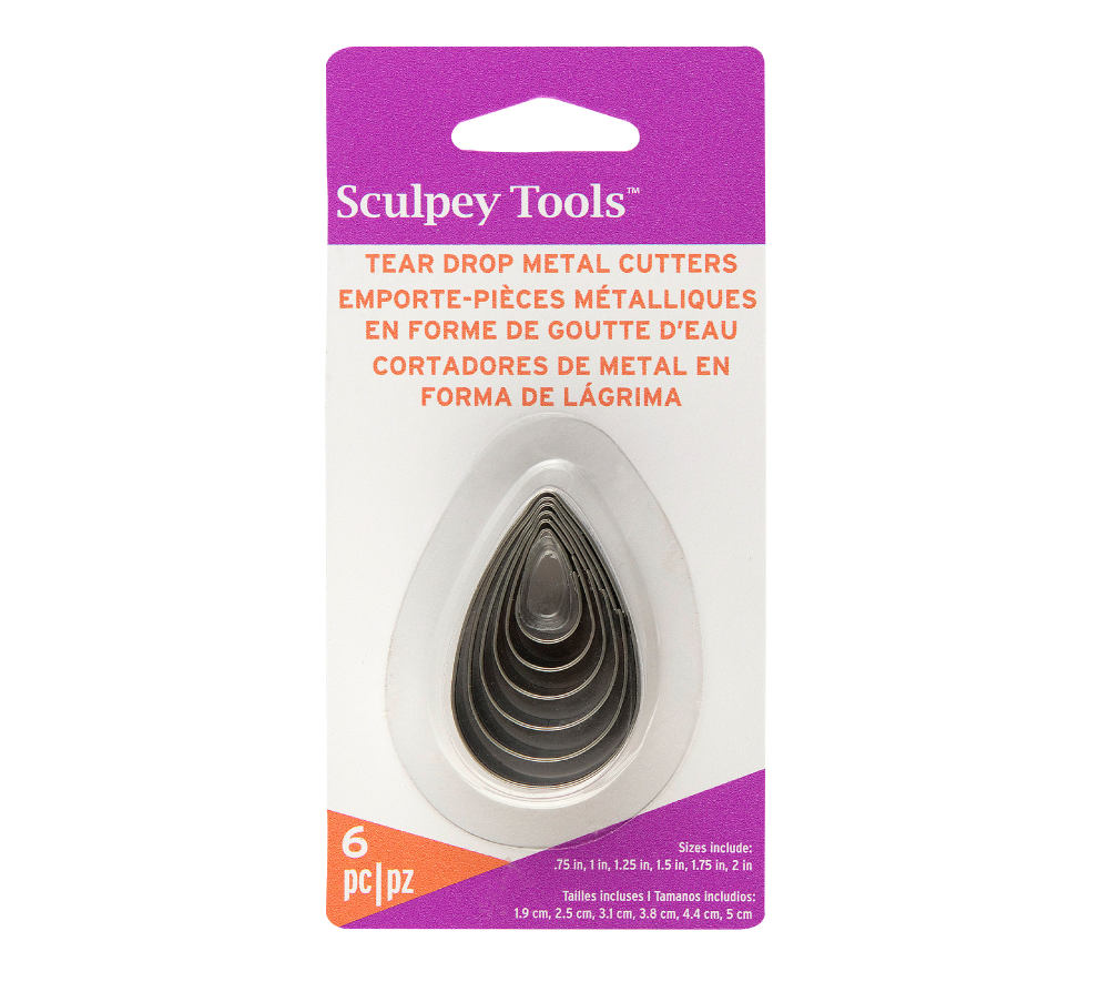Set of metal cutters Sculpey Drops, 6 pcs., Modeling tools for sculpting,  for home decor