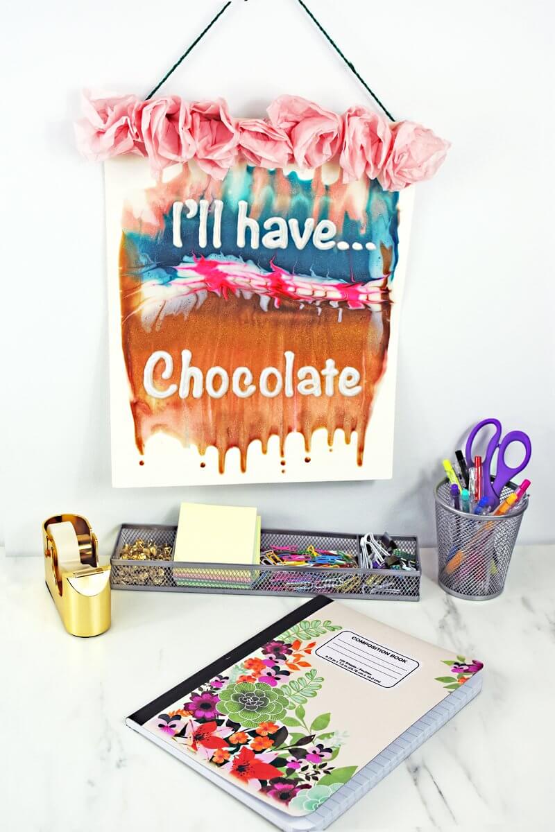 Liquid Sculpey® “I’ll Have Chocolate” Tilt Painting Banner