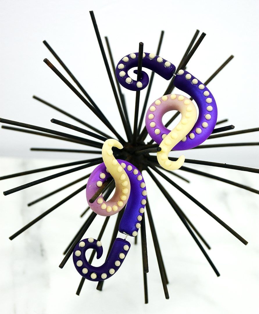 Sculpey Premo™ Glowing Tentacle Earrings