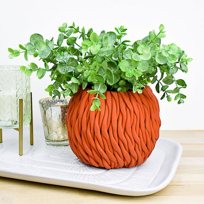 clay indoor plant pots Original Sculpey Terra Cotta Rope Planter