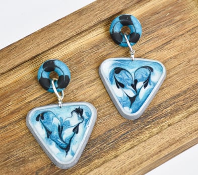 Swirly Triangle Earrings Created with Liquid Sculpey®