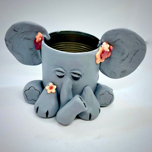 Original Sculpey Grey Elephant Planter
