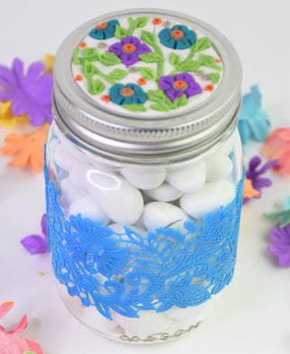 Granite Floral Slab Pint Jar