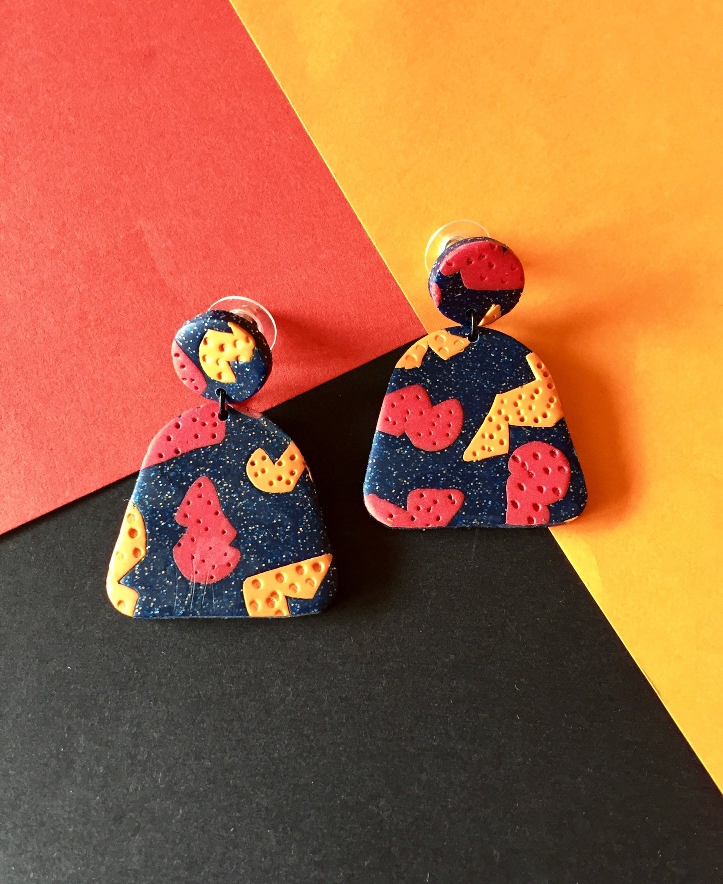 Sculpey Premo™ Galaxy Glitter Print Earrings