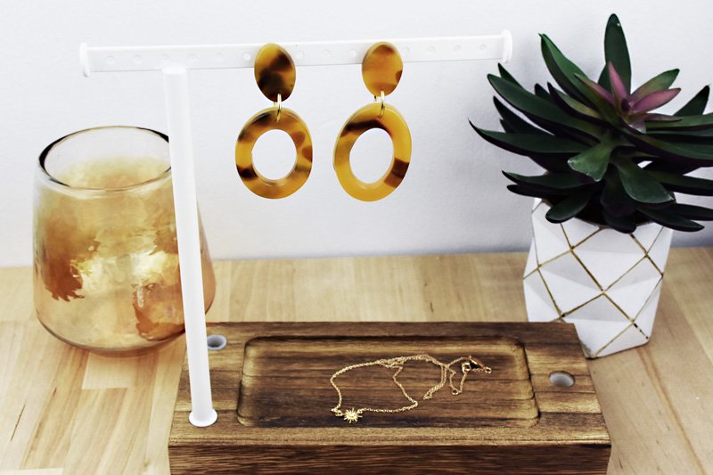 Sculpey Premo™ Amber Faux Tortoiseshell Hoop Earrings