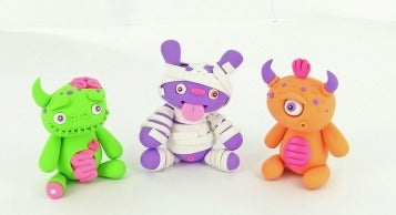 cute polymer clay monsters Sculpey III Little Lazies Monster Trio: Mummy, Cyclops and Zombie