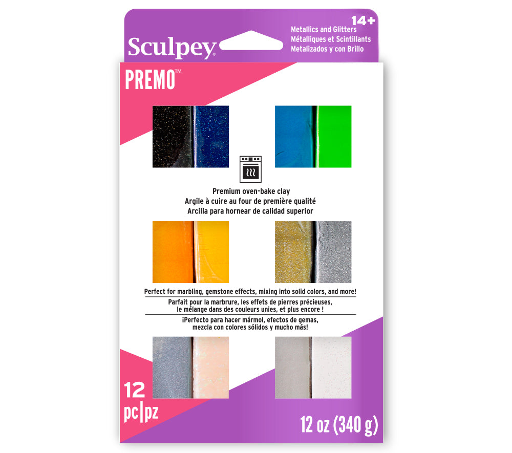 Sculpey Premo™ Metallics and Glitters, 12-Piece