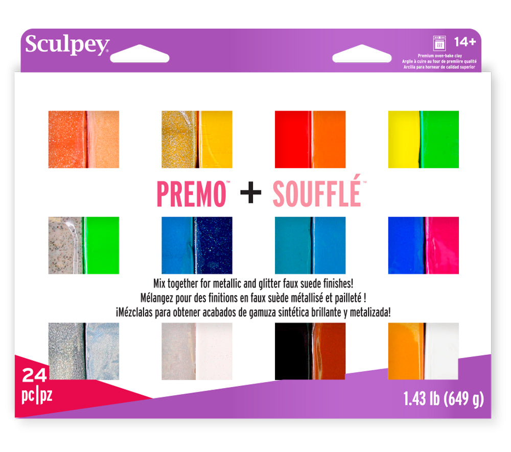 Sculpey Premo™ + Sculpey Souffle™ Marbled Leaf Earrings 