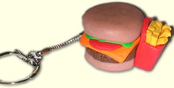 Sculpey® III Hamburger and Fries Key Chain