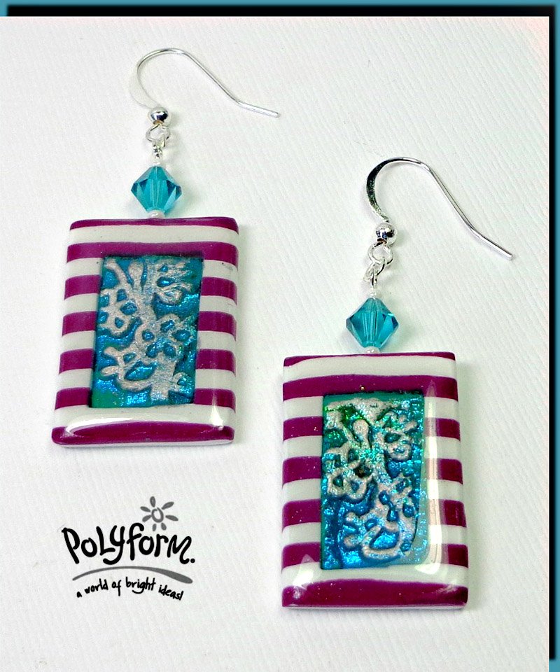 Professional polymer clay art project with a precise striped design.