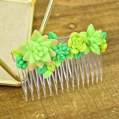 succulent hair co Sculpey Air-Dry™ Porcelain Faux Succulent Hair Comb