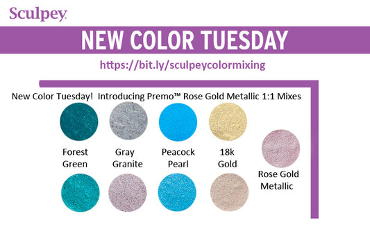 New Color Tuesday!  Introducing new Sculpey Premo™ Rose Gold Metallic
