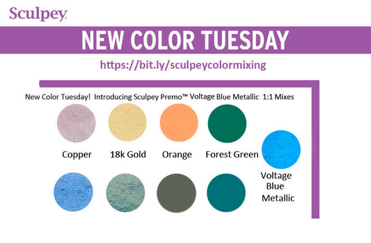 New Color Tuesday!  Introducing New Sculpey Premo™ Voltage Blue Metallic