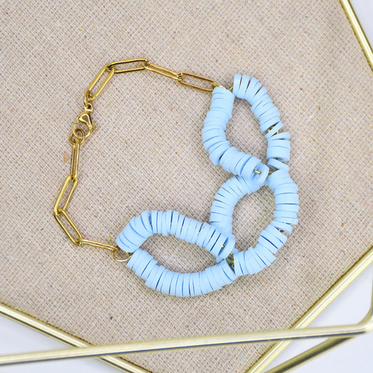 Sculpey Soufflé™ Paperclip Style Heishi Bracelet