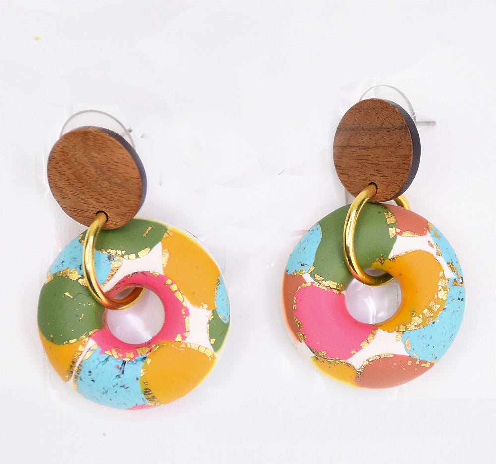 Sculpey Premo™ Gold Leaf Cabochon Earrings