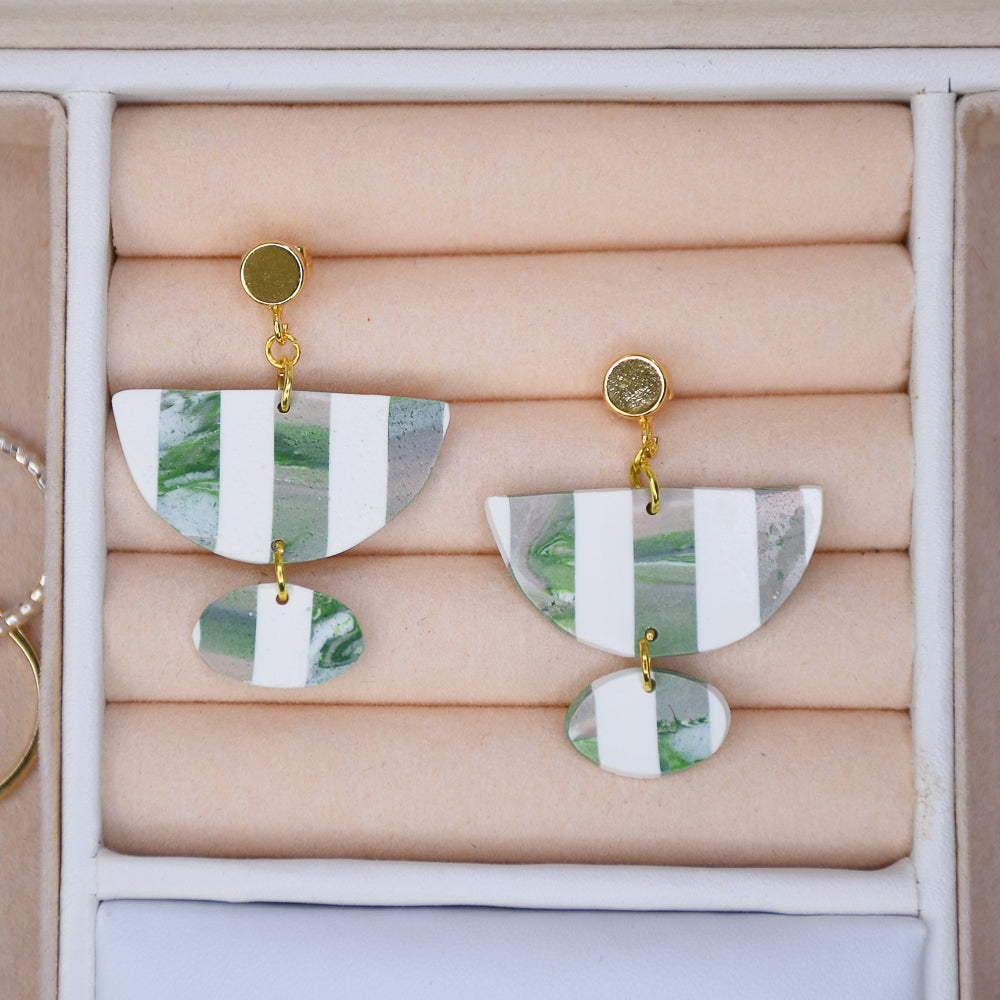 Sculpey Soufflé™ Marbled and Striped Earrings