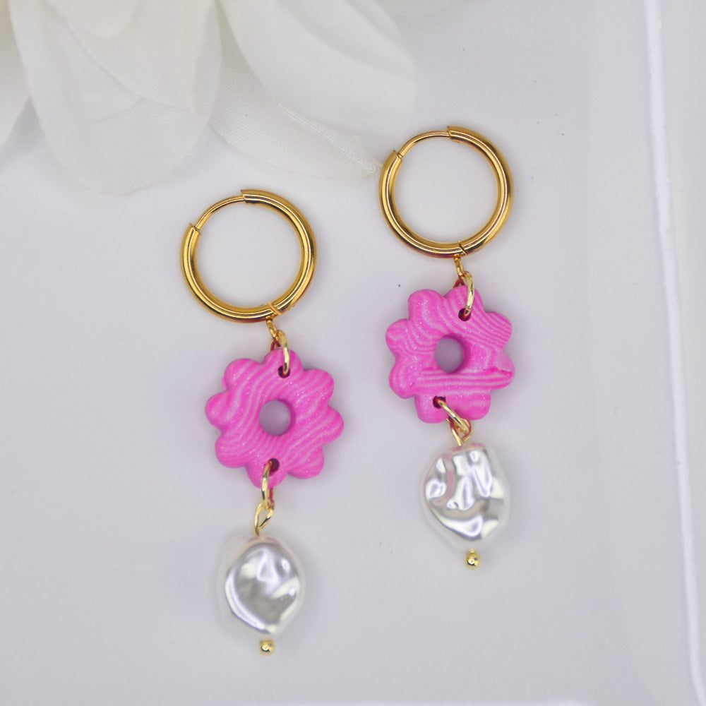 Sculpey Premo™ Orchid Metallic Mokume Gane Earrings