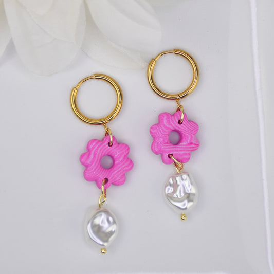 Sculpey Premo™ Orchid Metallic Mokume Gane Earrings