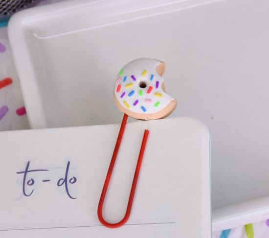 Sculpey Bake Shop Eraser Clay® Donut Paperclip Eraser Bookmark