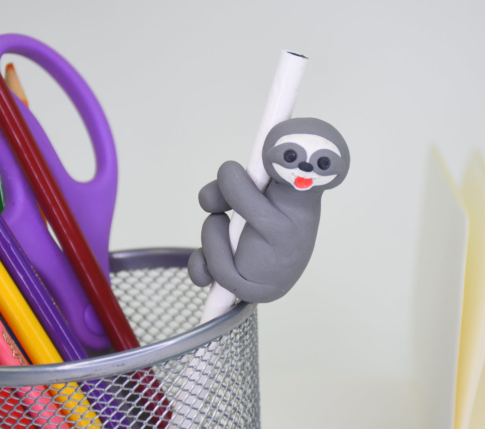 Sloth Back Earser Sculpey Bake Shop® Eraser Clay Sloth Pencil Hugger