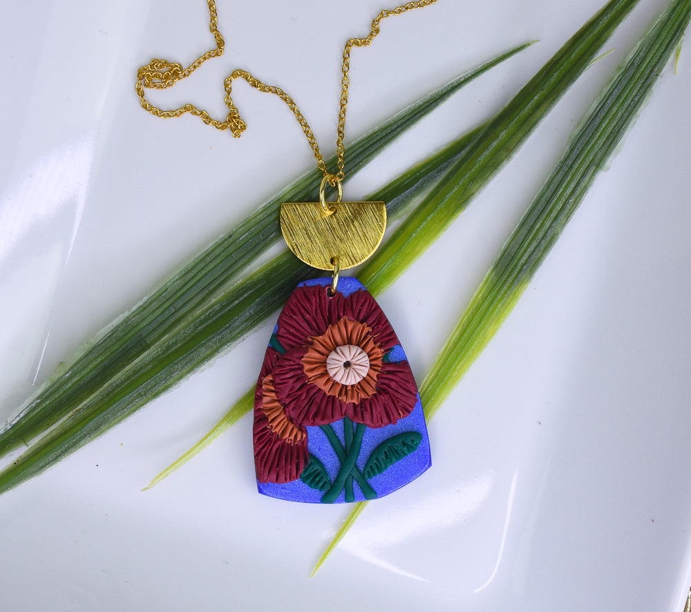 Sculpey Premo™ + Sculpey Souffle™ Floral Slab Pendant