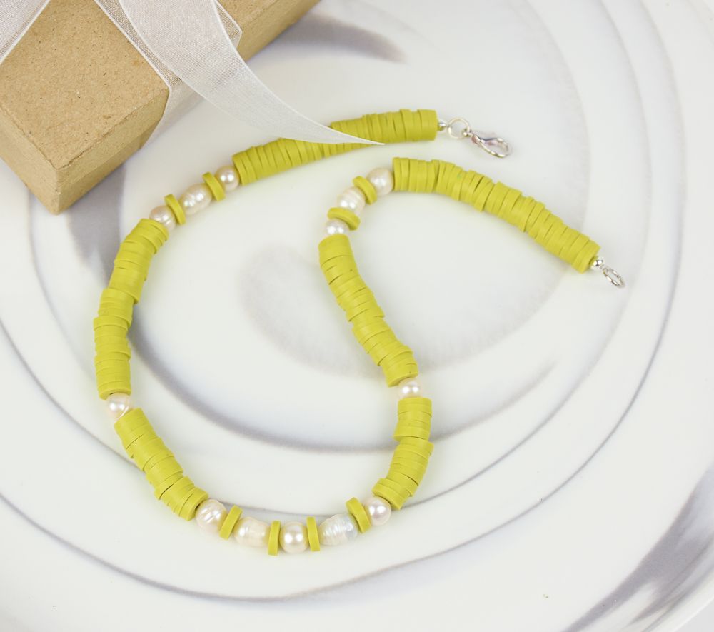 Sculpey Soufflé™ Citron Heishi Choker