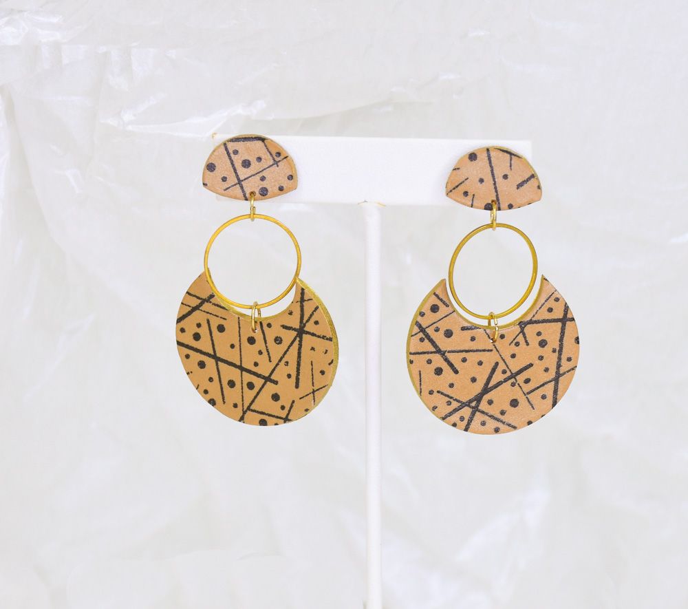 Sculpey Soufflé™ Dots and Lines Silkscreened Earrings