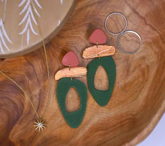 Sculpey Soufflé™ Retro Geometric Earrings