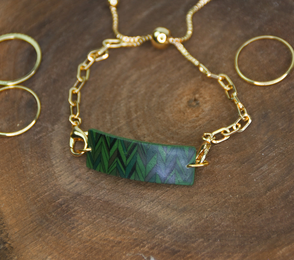 Sculpey Soufflé™ Racing Green Graphic Transfer Bracelet