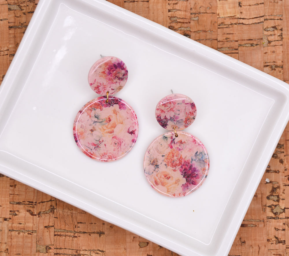 Sculpey Soufflé™ Ballet Floral Water Transfer Earrings