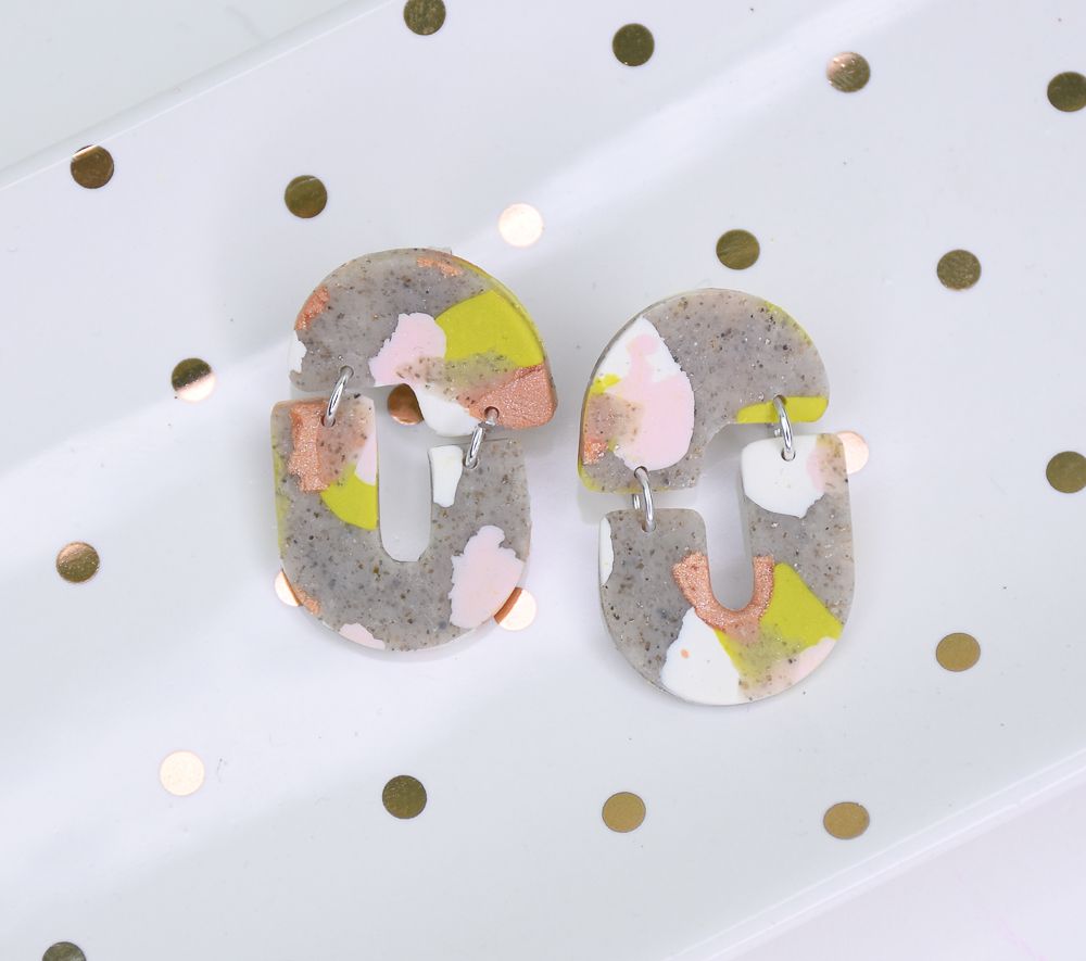 Sculpey Premo™ Mod Slab Terrazzo Earrings
